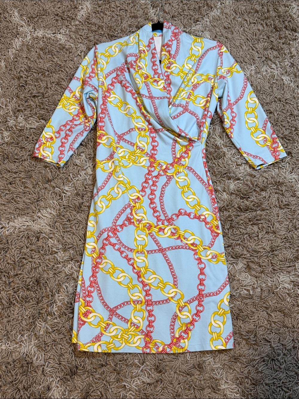 J. McLaughlin Faux Wrap Catalina Dress with Chain Print size Small - Picture 13 of 13
